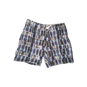 Polo Ralph Lauren Patchwork Madras Shorts Men's 36 Drawstring Preppy Cargo